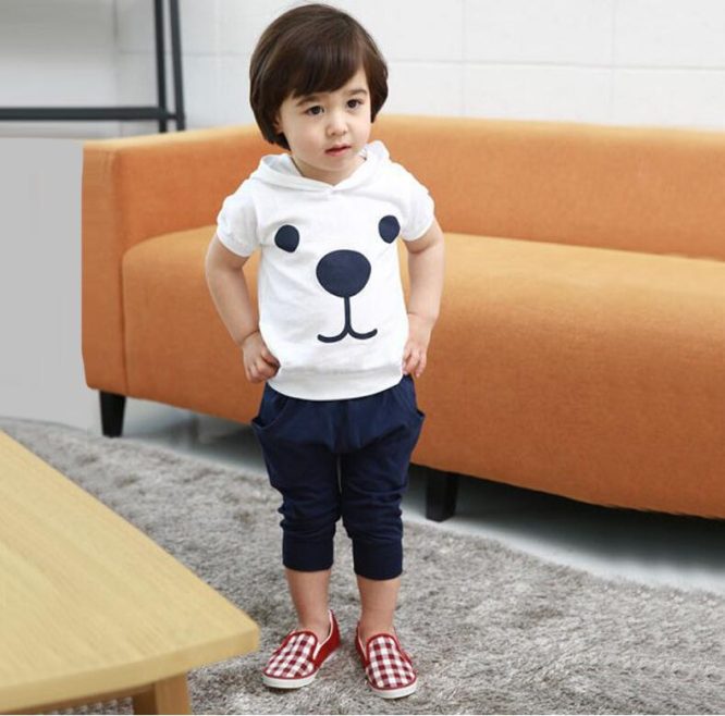 Boys And Girls Puppy Hooded 2 Pcs set - Image 5