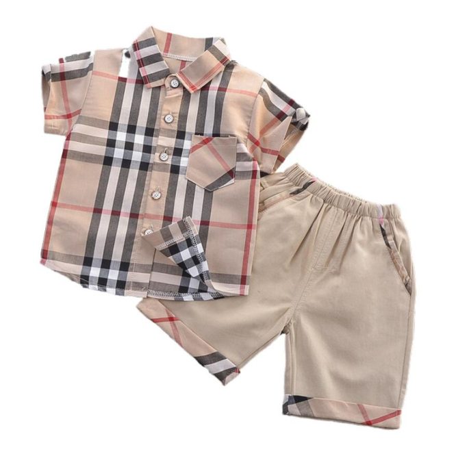 Boys Cotton Vintage Plaid 2 Pcs Set - ONLY 5 LEFT !!! - Image 3