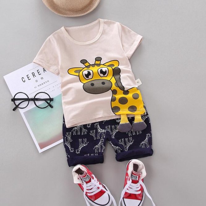 Boys Giraffe Print 2 pcs Set - Image 3