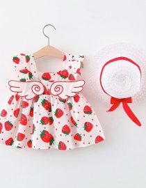 Girls Wing Print Dress + Hat Set