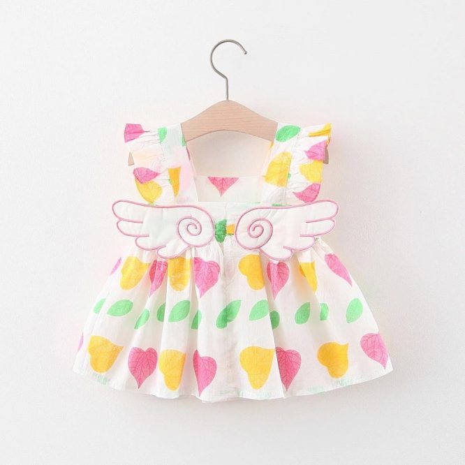 Girls Wing Print Dress + Hat Set - Image 7