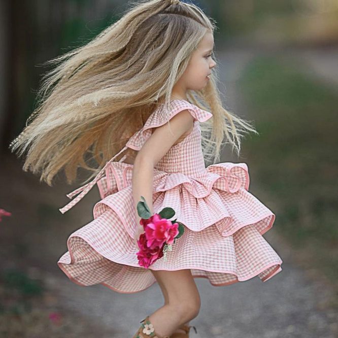 Girls Triple Ruffle Checkered Dress - ONLY 5 LEFT !!! - Image 5