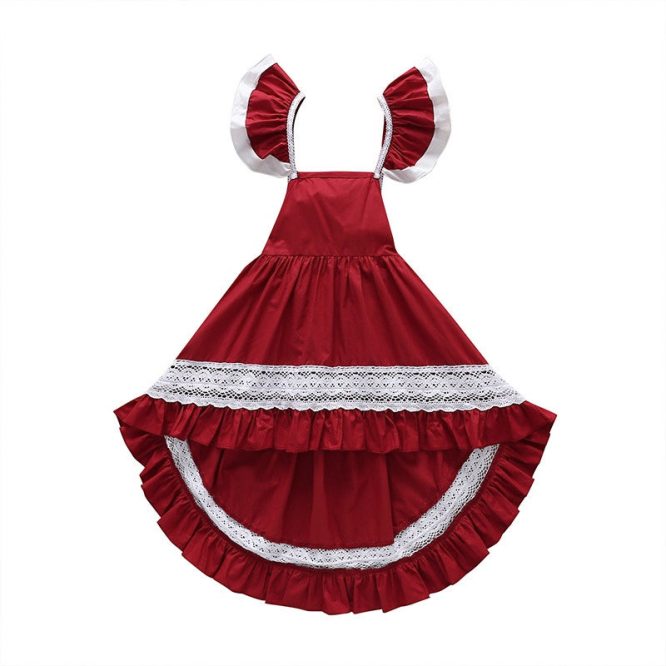 Girls Butterfly Sleeve Dovetail Dress - ONLY 4 LEFT !!! - Image 6