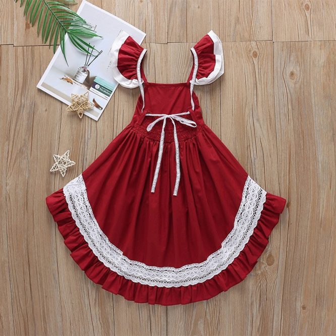 Girls Butterfly Sleeve Dovetail Dress - ONLY 4 LEFT !!! - Image 7