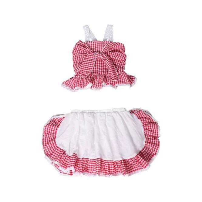 Girls Plaid Spaghetti Strap Top + Skirt 2 Pcs Set - Image 14