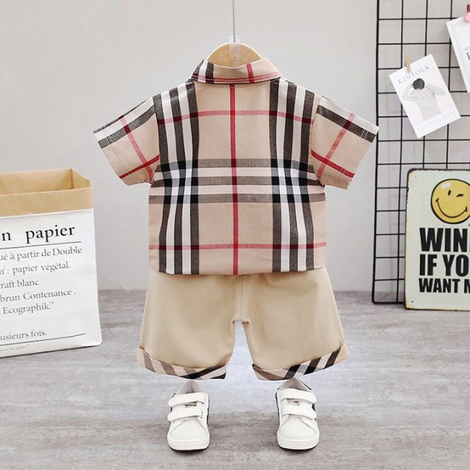 Boys Cotton Vintage Plaid 2 Pcs Set - ONLY 5 LEFT !!! - Image 2