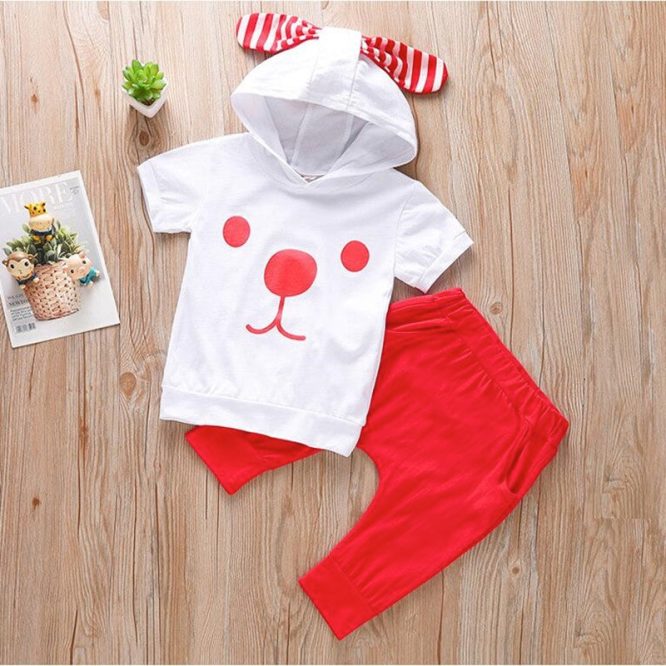 Boys And Girls Puppy Hooded 2 Pcs set - Image 2