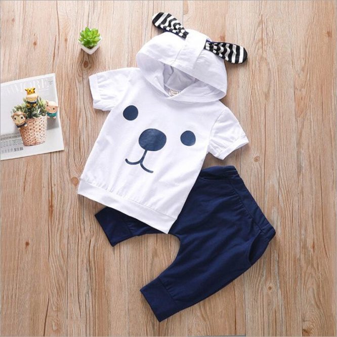 Boys And Girls Puppy Hooded 2 Pcs set - Image 3