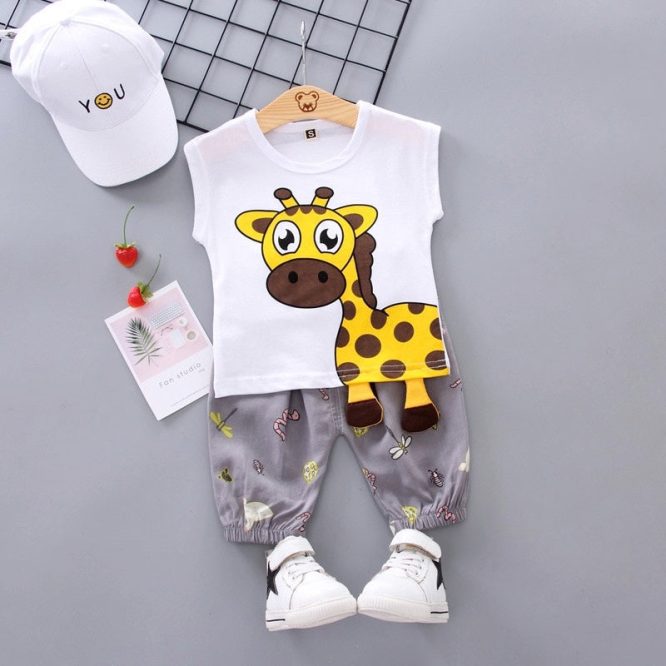 Boys Giraffe Print 2 pcs Set - Image 7