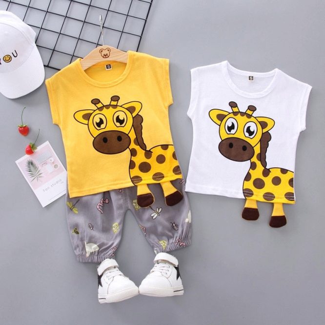 Boys Giraffe Print 2 pcs Set - Image 6