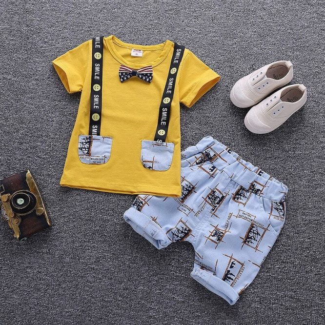 Boys Bowtie And Pockets 2 Pcs Set - Image 3