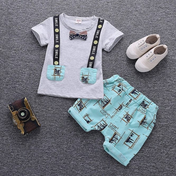 Boys Bowtie And Pockets 2 Pcs Set - Image 5