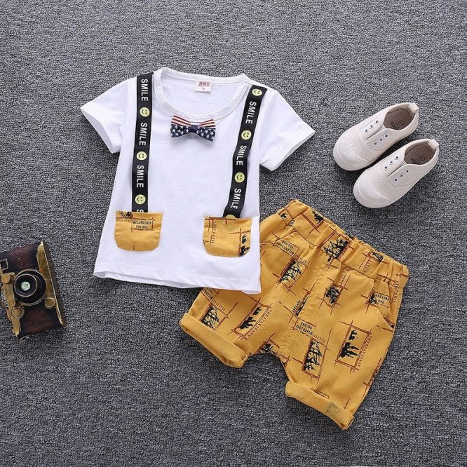 Boys Bowtie And Pockets 2 Pcs Set - Image 2