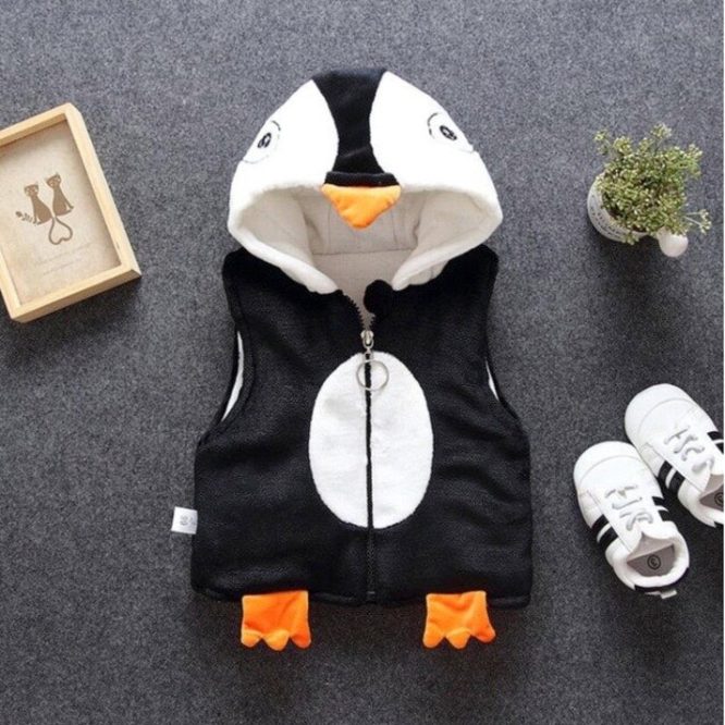 Boys And Girls  Fluffy Cartoon Hooded Vest - Image 5
