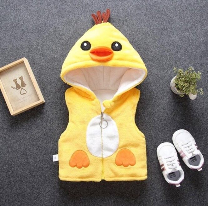 Boys And Girls  Fluffy Cartoon Hooded Vest - Image 6