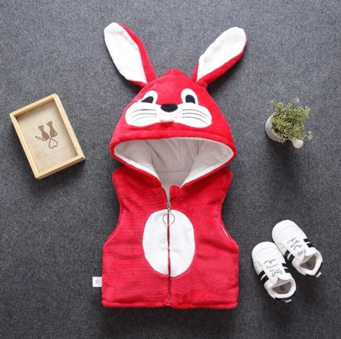 Boys And Girls  Fluffy Cartoon Hooded Vest - Image 7